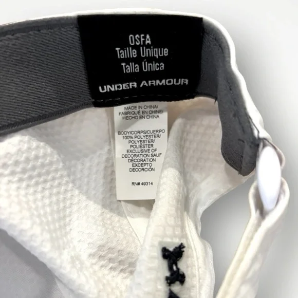 Under Armour White Golf Baseball Cap Strap Back Red White Blue UA - Picture 5 of 5